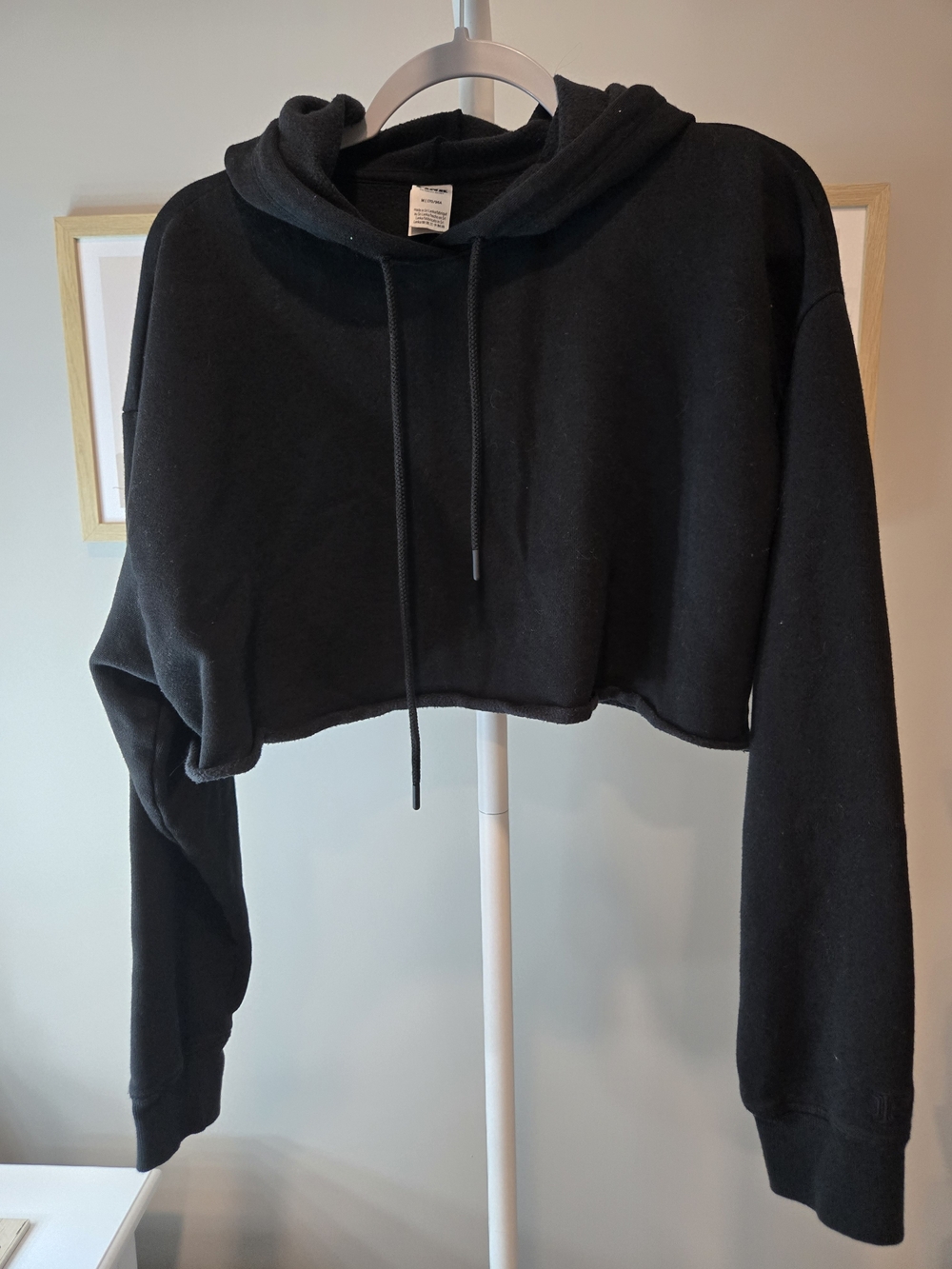 PINK Victoria's Secret Black Cropped Drawstring Hoodie